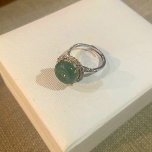 Jade sterling ring